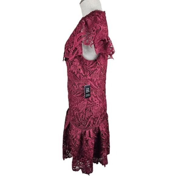 EXPRESS  Flutter Sleeve Lace Mini Dress - Picture 9 of 11